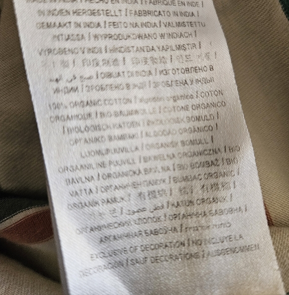 Vintage Guess Green and White Striped 100% Organic Cotton T-Shirt Size M - Picture 4 of 5